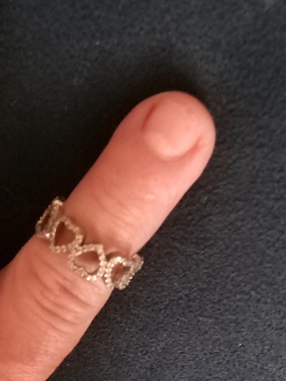 Delicate 925 Heart Link Silver Ring - Women Jewelry